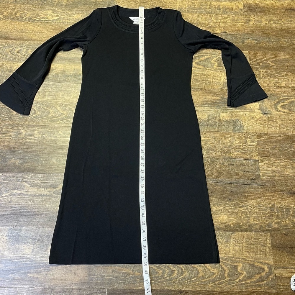 Exclusively Misook Classic Acrylic Knit Bell Sleeve Maxi Dress XS Black Witchy - Picture 5 of 13